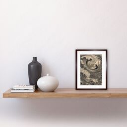 "Artery8 Wall Art Print Jonah & the Storm at Sea Modern Artwork Framed 9X7 Inch in Brown - Size: W7"" x H9""" - thumbnail 2