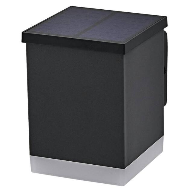 Osram Endura Style Quadro Outdoor Solar Wall Light LED 50lm 0.5W 3000K IP44 in Grey - image 1