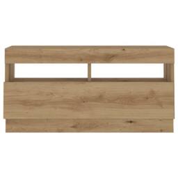 Berkfield Home TV Cabinet with LED Lights Artisan Oak 180x35x40 cm Engineered Wood in Brown - Size: 180 x 35 x 40 cm - thumbnail 7