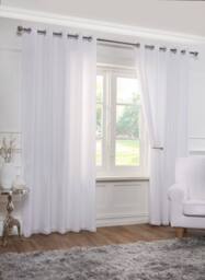 New Edge Blinds Voile Lined Eyelet Voile Curtains in White - Size: 168 cm width x 137 cm drop - thumbnail 1