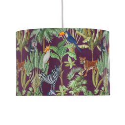 First Choice Lighting Set of 2 Safari - Velvet Safari 30cm Pendant or Table Lamp Shades in Green - thumbnail 3