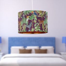 First Choice Lighting Set of 2 Safari - Velvet Safari 30cm Pendant or Table Lamp Shades in Green - thumbnail 9