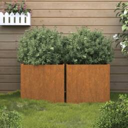 Berkfield Home Planters 2 pcs 32x30x29 cm Corten Steel in Brown - Size: 32 x 30 x 29 cm - thumbnail 2
