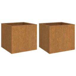 Berkfield Home Planters 2 pcs 32x30x29 cm Corten Steel in Brown - Size: 32 x 30 x 29 cm - thumbnail 3