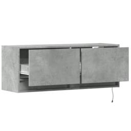 Berkfield Home TV Wall Cabinet with LED Lights Concrete Grey 100x31x35 cm - Size: 100 x 31 x 35 cm - thumbnail 9