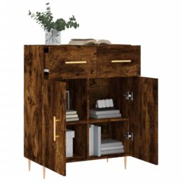 Berkfield Home Sideboard Smoked Oak 69.5x34x90 cm Engineered Wood in Brown - thumbnail 4
