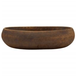 Berkfield Home Countertop Basin Brown Oval 59x40x15 cm Ceramic - Size: 59 x 40 x 15 cm - thumbnail 3