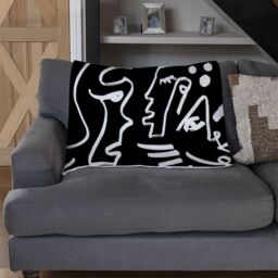 Benjamin Tate Design Geometric Shapes Repeating Designer Blanket in Natural - Size: 120 cm x 150 cm - thumbnail 2