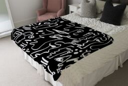 Benjamin Tate Design Geometric Shapes Repeating Designer Blanket in Natural - Size: 120 cm x 150 cm - thumbnail 4