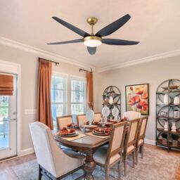 Garwarm 132cm 5 - Blade Reversible Ceiling Fan With LED Light & Remote Control in Black - thumbnail 4