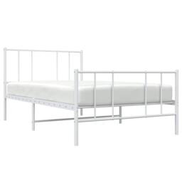 Berkfield Home Metal Bed Frame with Headboard & Footboard White 100x190 cm - thumbnail 5