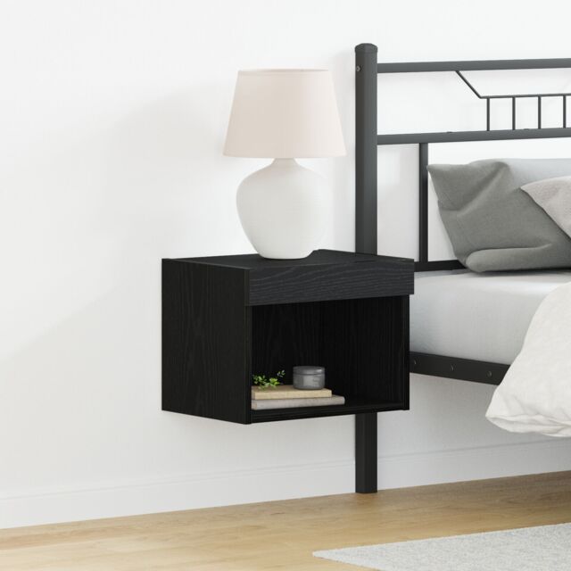 Berkfield Home Wall Cabinet with LED Lights Black Oak 40x30x30 cm - Size: 40 x 30 x 30 cm - image 1