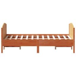 Berkfield Home Beautiful Bed Frame without Mattress Wax Brown 120x200 cm Solid W - Size: Small Double - thumbnail 5