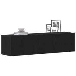 Berkfield Home TV Cabinet Black Oak 120x30x30.5 cm Engineered Wood - thumbnail 4