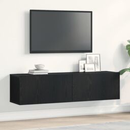 Berkfield Home TV Cabinet Black Oak 120x30x30.5 cm Engineered Wood
