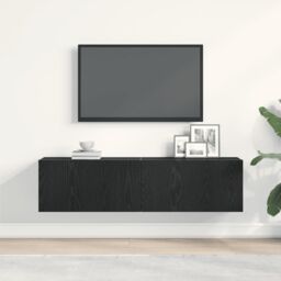 Berkfield Home TV Cabinet Black Oak 120x30x30.5 cm Engineered Wood - thumbnail 3