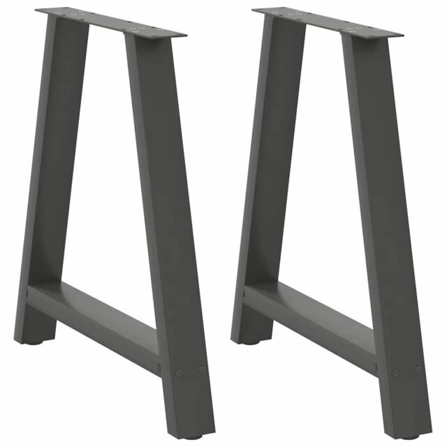 Berkfield Home Coffee Table Legs A-Shaped 2 pcs Anthracite¬†70x(72-73) cm Steel in Black - image 1