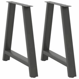 Berkfield Home Coffee Table Legs A-Shaped 2 pcs Anthracite¬†70x(72-73) cm Steel in Black - thumbnail 1