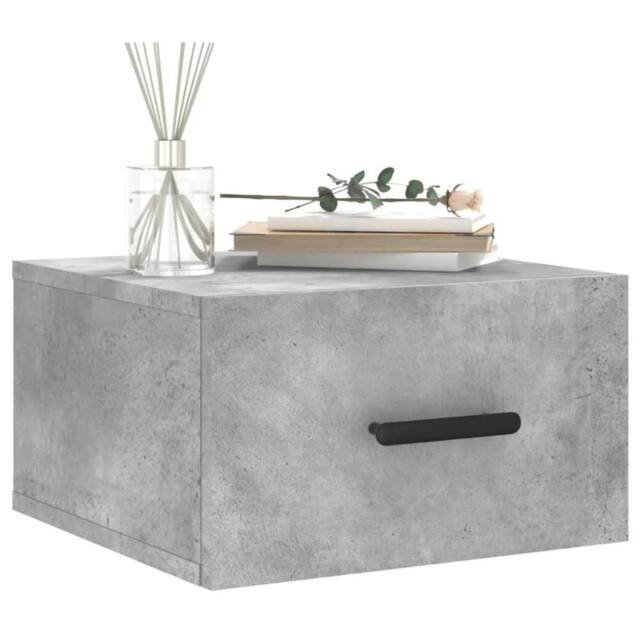Berkfield Home Wall-mounted Bedside Cabinet Concrete Grey 35x35x20 cm - Size: 35 x 35 x 20 cm - image 1