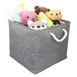 EONLION Set of 3 Storage Cubes Multipurpose Organizer for Clothes & Toys in Grey - thumbnail 3