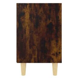 Berkfield Home Bed Cabinets with Solid Wood Legs 2 pcs Smoked Oak 40x30x50 cm in Brown - Size: 40 x 30 x 50 cm - thumbnail 6
