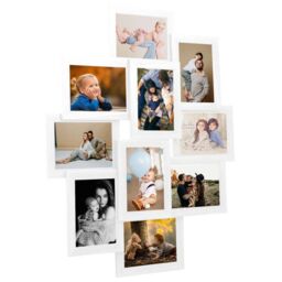 Berkfield Home Collage Photo Frame for 10x(10x15 cm) Picture White MDF - Size: 10x15 cm
