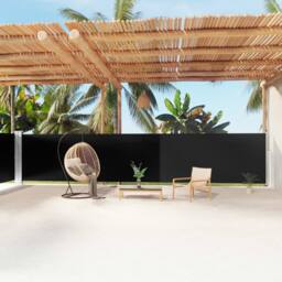 Berkfield Home Retractable Side Awning Black 160x1200 cm - thumbnail 2