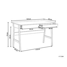 Wyld and Coco Two-Tone Desk 120 x 60 cm with 2 Drawers White and Pine - thumbnail 3