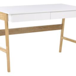 Wyld and Coco Two-Tone Desk 120 x 60 cm with 2 Drawers White and Pine - thumbnail 2