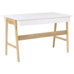 Wyld and Coco Two-Tone Desk 120 x 60 cm with 2 Drawers White and Pine - thumbnail 6