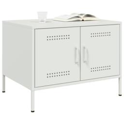 Berkfield Home Coffee Table White 68x50x50.5 cm Steel - thumbnail 4
