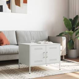 Berkfield Home Coffee Table White 68x50x50.5 cm Steel