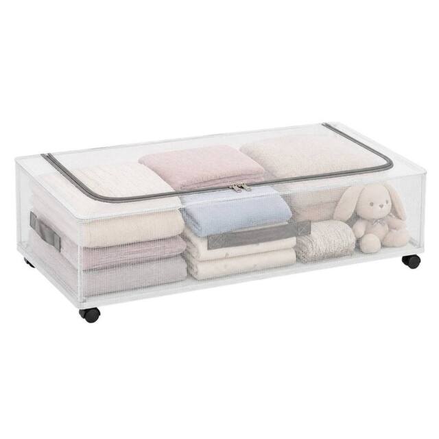 Kelvenix Under Bed Storage Containers with Wheels in White - image 1