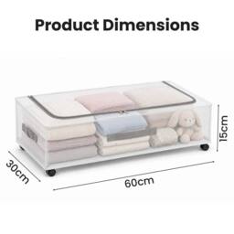 Kelvenix Under Bed Storage Containers with Wheels in White - thumbnail 2