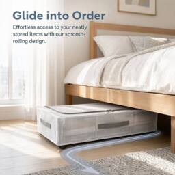 Kelvenix Under Bed Storage Containers with Wheels in White - thumbnail 3