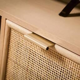 CALICOSY TV Stand With 2 Drawers & Rattan Fronts, 100 Cm Wide - MIYA in Light Brown - thumbnail 8