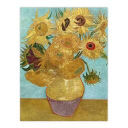 "Artery8 Vase with Twelve Sunflowers Van Gogh Vintage Wall Art Print Poster in Blue - Size: W18"" x H24""" - thumbnail 1