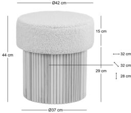 Nordlys Brown Wooden Base Living Room Pouf in Beige - thumbnail 5