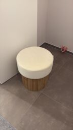 Nordlys Brown Wooden Base Living Room Pouf in Beige - thumbnail 7