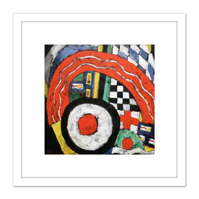 Artery8 Marsden Hartley Painting No 46 1914 8X8 Inch Square Wooden Framed Wall Art Print Picture with Mount in White - image 1