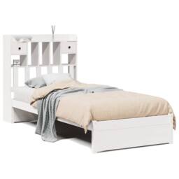 Berkfield Home Decorative Bookcase Bed without Mattress White 90x200cm Solid Woo - Size: 90x200 cm - thumbnail 3