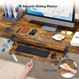 SPETLEK Under Desk Keyboard Tray, 650x300mm Wood in Brown - Size: 0.6m2 - thumbnail 3