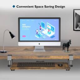 SPETLEK Under Desk Keyboard Tray, 650x300mm Wood in Brown - Size: 0.6m2 - thumbnail 5