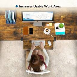 SPETLEK Under Desk Keyboard Tray, 650x300mm Wood in Brown - Size: 0.6m2 - thumbnail 2