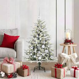 Berkfield Home Artificial Pre-lit Christmas Tree with Ball Set Green 120 cm - thumbnail 1