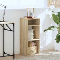 Berkfield Home Book Cabinet Sonoma Oak 34x31x80 cm Engineered Wood in Brown - Size: 34 x 31 x 80 cm - thumbnail 3