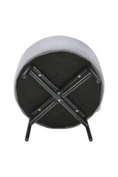 Living and Home Contemporary Velvet Storage Ottoman Footstool in Grey - thumbnail 4