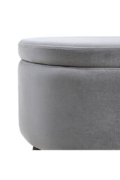 Living and Home Contemporary Velvet Storage Ottoman Footstool in Grey - thumbnail 7