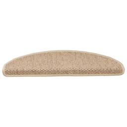 Berkfield Home Stair Mats Self-adhesive Sisal-Look 15 pcs 65x21x4 cm Sand in Beige - Size: Medium - thumbnail 1