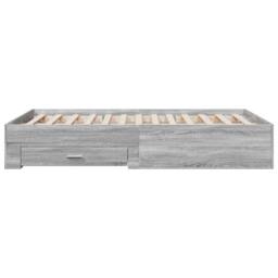 Berkfield Home Modern Bed Frame w/Drawers Frame Grey Sonoma 120x190 cm Small Double - thumbnail 5